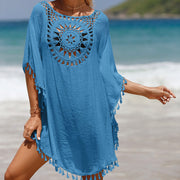 Women's Solid Color Patchwork Beach Dress