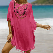 Women's Solid Color Patchwork Beach Dress